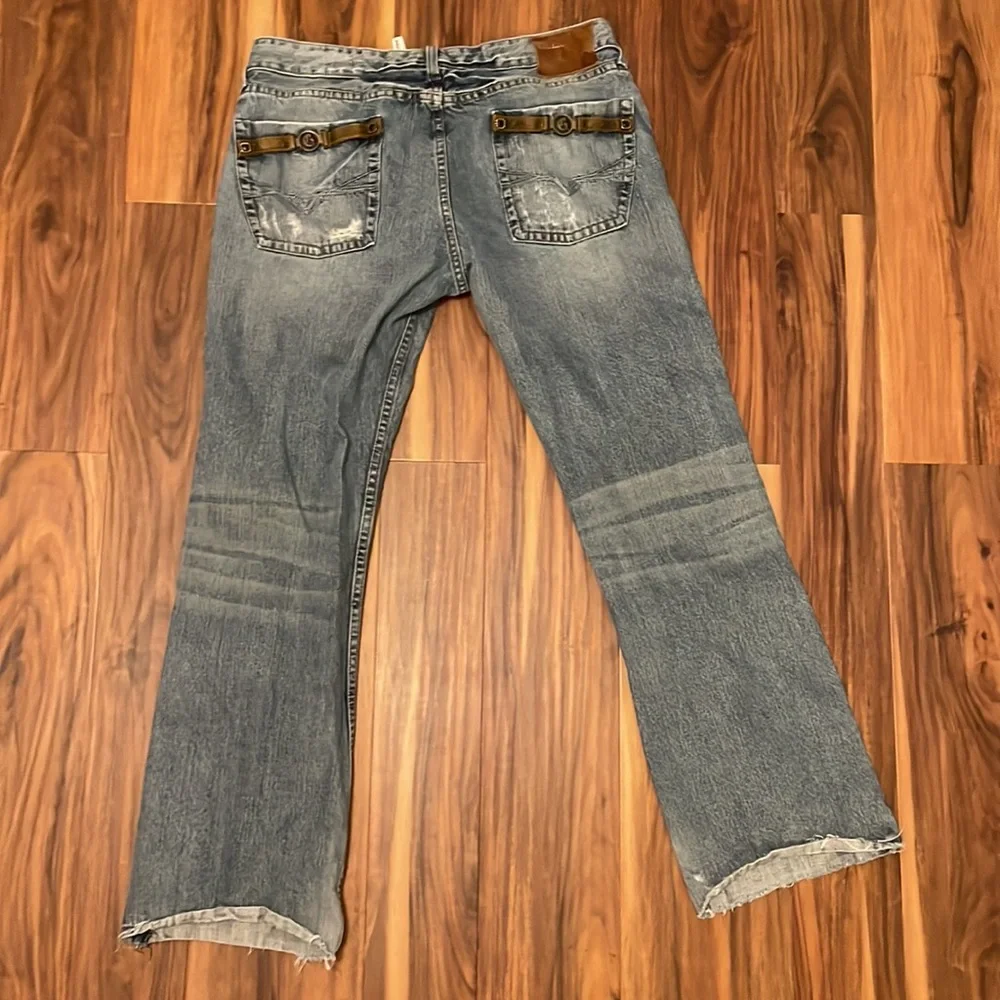 GUESS Premium Falcon Boot Cut 36 Denim Blue Jeans Pockets Buttons belt loops - Picture 2 of 8